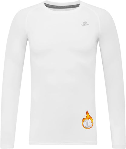 Youth Boys Compression Thermal Shirt Long Sleeve Fleece Baselayer Soccer Baseball Undershirt